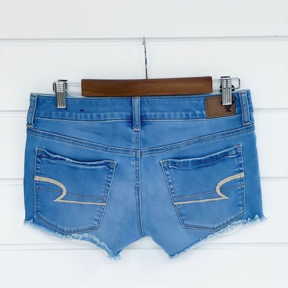 American Eagle Outfitters High Rise Super Stretch Shortie Cut Off Jean Shorts 6 - Picture 2 of 6